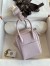 Hermes Mini Lindy Handmade Bag in Mauve Pale Clemence Leather