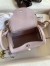 Hermes Mini Lindy Handmade Bag in Mauve Pale Clemence Leather