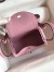 Hermes Mini Lindy Handmade Bag In Pink Clemence Leather 