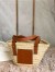 Loewe Small Basket Bag in Raffia and Brown Calfskin 