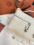 Loro Piana Extra Bag L27 in White Ostrich Embossed Leather