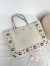 Valentino Nellcote Medium Shopping Bag in White Grained Calfskin