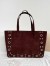 Valentino Nellcote Medium Shopping Bag in Chocolate Suede Calfskin