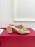 Valentino VLogo Slide Sandals 60mm in Rose Cannelle Patent Leather