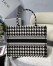Dior Small Book Tote In Black Houndstooth Embroidery