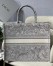 Dior Large Book Tote In Gray Toile de Jouy Reverse Embroidery