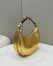 Fendi Fendigraphy Small Hobo Bag In Gold Laminated Leather