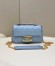 Fendi Baguette Chain Midi Bag In Blue Nappa Leather