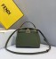 Fendi Peekaboo Mini Pocket Bag In Green Calfskin