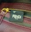 Fendi Medium Baguette Bag in Burgundy FF Nappa Leather