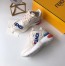 Fendi White Logo-print Leather Sneakers
