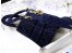 Dior Medium Lady D-Lite Bag In Blue Embroidered Velvet