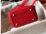 Hermes Lindy Mini Bag In Red Clemence Calfskin