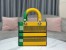 Dior Medium Lady D-Lite Bag In Yellow and Green D-Flower Pop Embroidery