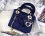 Dior Mini Lady Dior Chain Bag In Blue Velvet
