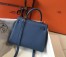 Hermes Kelly 25cm Retourne Bag In Agate Blue Clemence Leather
