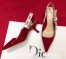 Dior J'Adior Slingback Pumps In Red Patent Leather