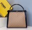 Fendi Peekaboo X Lite Medium Bag In Beige Perforated Leather