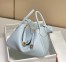 Hermes Lindy 26cm Bag In Blue Brume Clemence Leather GHW