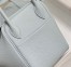Hermes Lindy 26cm Bag In Blue Brume Clemence Leather GHW
