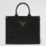 Prada Symbole Medium Bag with Topstitching in Black Leather