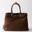 Prada Buckle Large Handbag with Belt in Cocoa Suede Calfskin 
