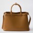 Prada Buckle Medium Bag with Double Belt in Brown Leather