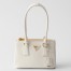 Prada Mini Galleria Shoulder Bag in White Saffiano Leather