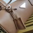 Prada Medium Top-handle Bag in Caramel Leather with Padlock