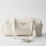 Prada Medium Top-handle Bag in White Leather with Padlock