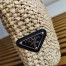 Prada Small Crochet Tote Bag in Beige Raffia-effect Yarn