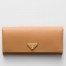Prada Flap Continental Wallet in Caramel Saffiano Leather
