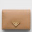 Prada Small Wallet in Caramel Saffiano Calfskin