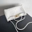 Bottega Veneta Andiamo Small East/West Bag in White Intrecciato Lambskin