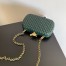 Bottega Veneta Knot Clutch with Chain in Green Intrecciato Lambskin
