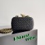 Bottega Veneta Knot Clutch with Chain in Black Intrecciato Lambskin