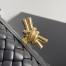 Bottega Veneta Knot Clutch with Chain in Black Intrecciato Lambskin
