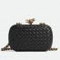 Bottega Veneta Knot Clutch with Chain in Black Intrecciato Lambskin