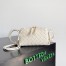 Bottega Veneta Concert Pouch in White Intrecciato Lambskin