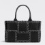 Bottega Veneta Black Arco Small Tote with White Overlock Stitching