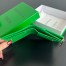 Bottega Veneta Small Bi-Fold Wallet in Green Intrecciato Lambskin