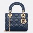 Dior Lady Dior Mini Bag with Chain in Navy Blue Cannage Lambskin