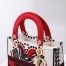 Dior Medium Lady D-Lite Bag In Latte Multicolor Cupidon Embroidery