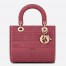 Dior Medium Lady D-Lite Bag In Mallow Rose Cannage Canvas