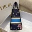 Dior Medium Lady D-Lite Bag In Blue D-Constellation Embroidery