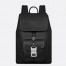 Dior Saddle Backpack with Flap in Black Grained Calfskin