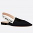 Dior J'Adior Slingback Ballerina Flats In Black Technical Fabric