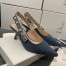 Dior J'Adior Slingback Pumps 65mm In Blue Embroidered Cotton
