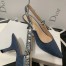 Dior J'Adior Slingback Pumps 65mm In Blue Embroidered Cotton