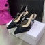 Dior J'Adior Slingback Pumps 65MM In Black Macrame Embroidered Cotton